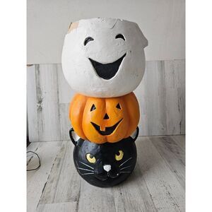 Halloween cat ghost candy bowl totem jack-o'-lantern pumpkin unique vintage deco